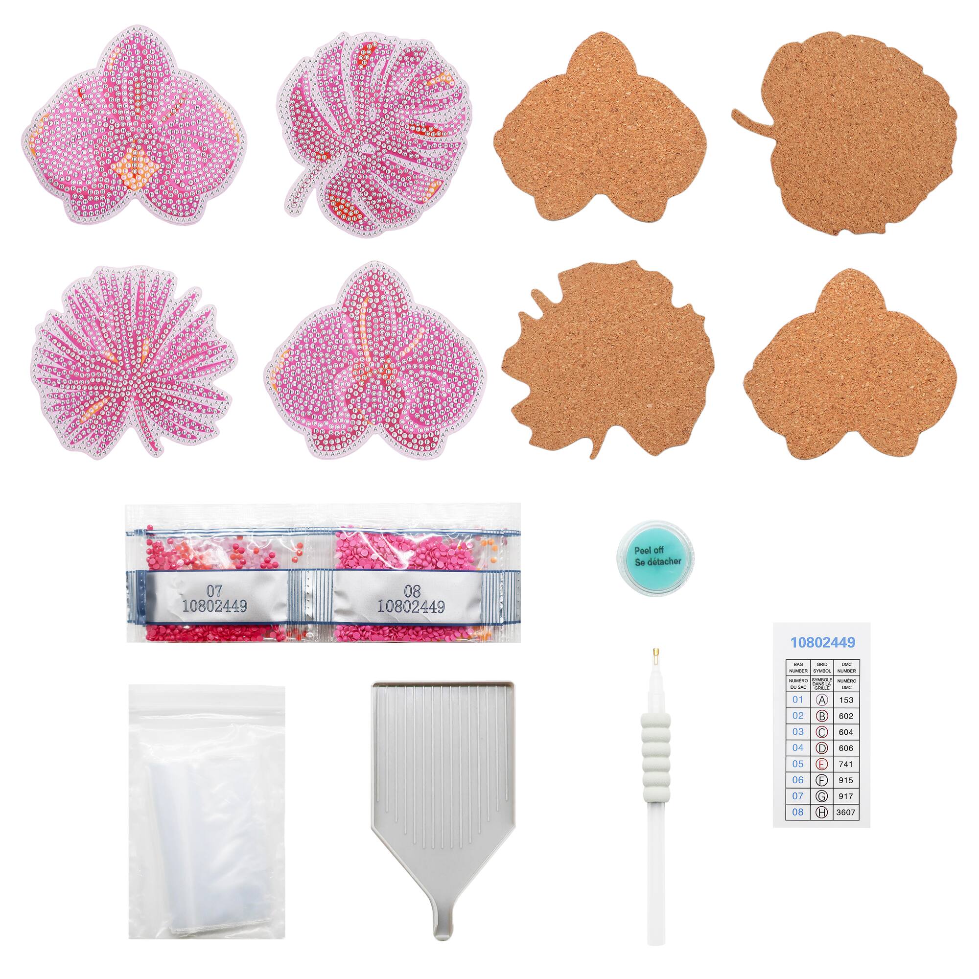 Pink Jungle Diamond Art Coaster Kit by Make Market®